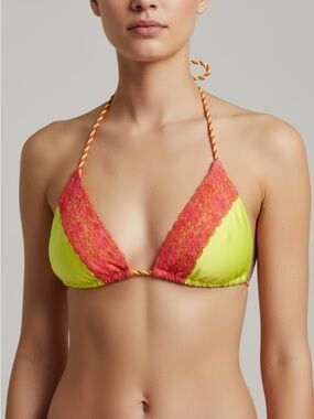 RELLECIGA Yellow and Pink Bikini Top